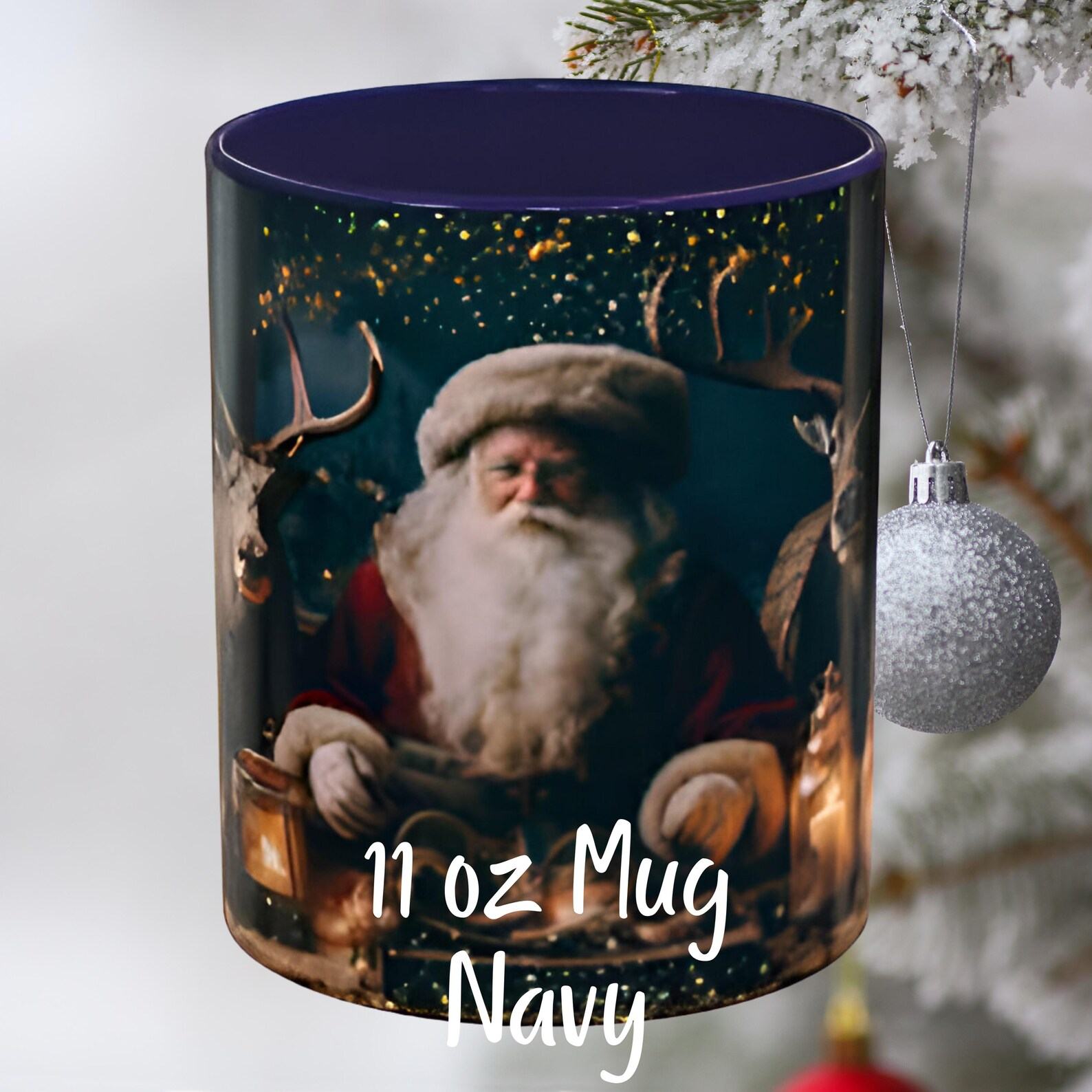 Christmas Cheer in Every Sip Santa and Reindeer Festive Coffee Mug