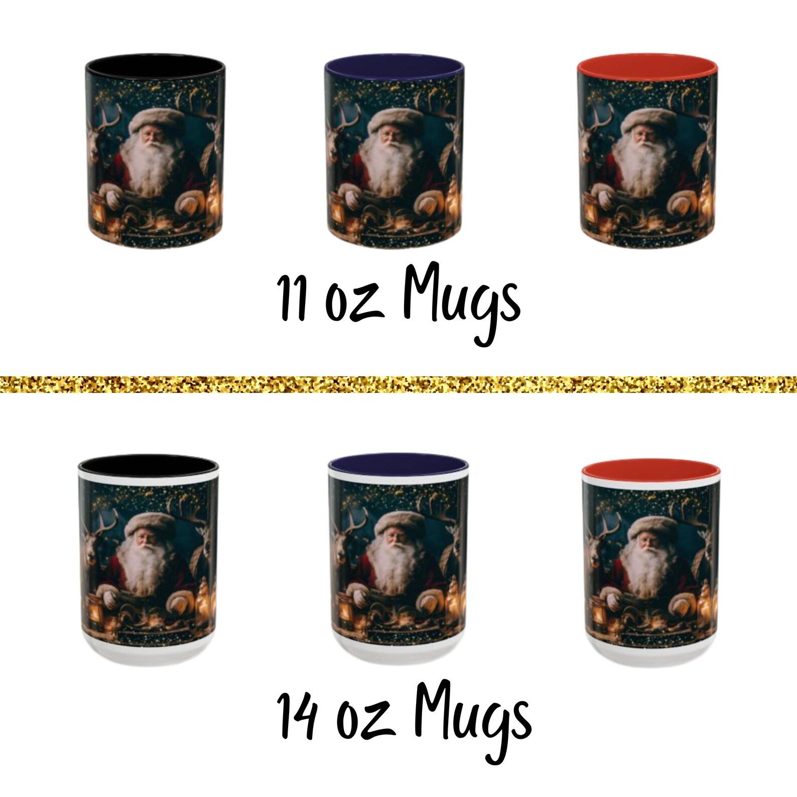 Christmas Cheer in Every Sip Santa and Reindeer Festive Coffee Mug