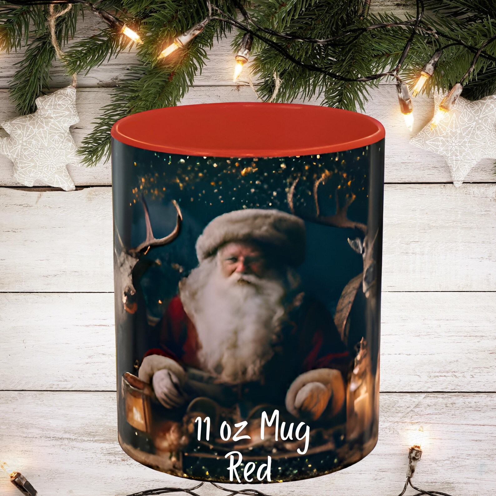 Christmas Cheer in Every Sip Santa and Reindeer Festive Coffee Mug