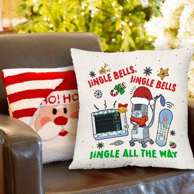 Christmas ICU Nurse A Festive Pillow for Holiday Cheer