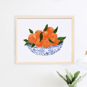Citrus Symphony in Delft A Refreshing Print for Your Kitchen Canvas