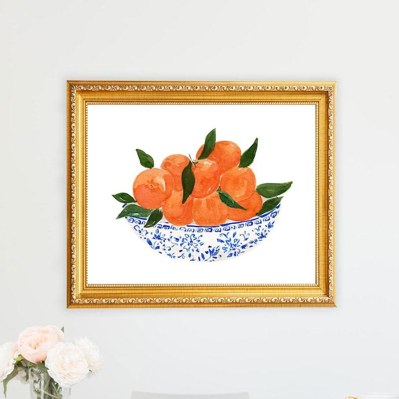 Citrus Symphony in Delft A Refreshing Print for Your Kitchen Canvas