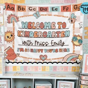 Classroom Tapestry Personalized Teacher Item for Back-to-School, Kindergarten, and Classroom Decor