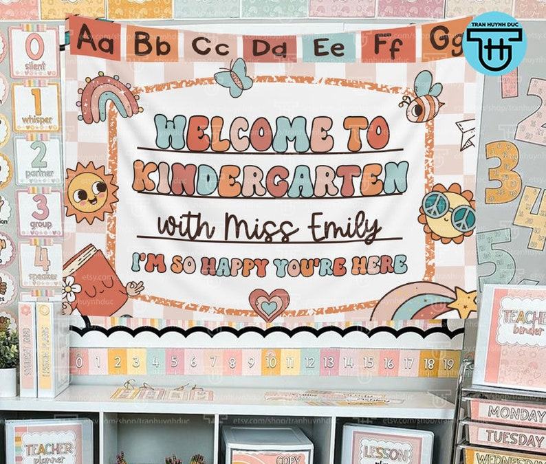 Classroom Tapestry Personalized Teacher Item for Back-to-School, Kindergarten, and Classroom Decor