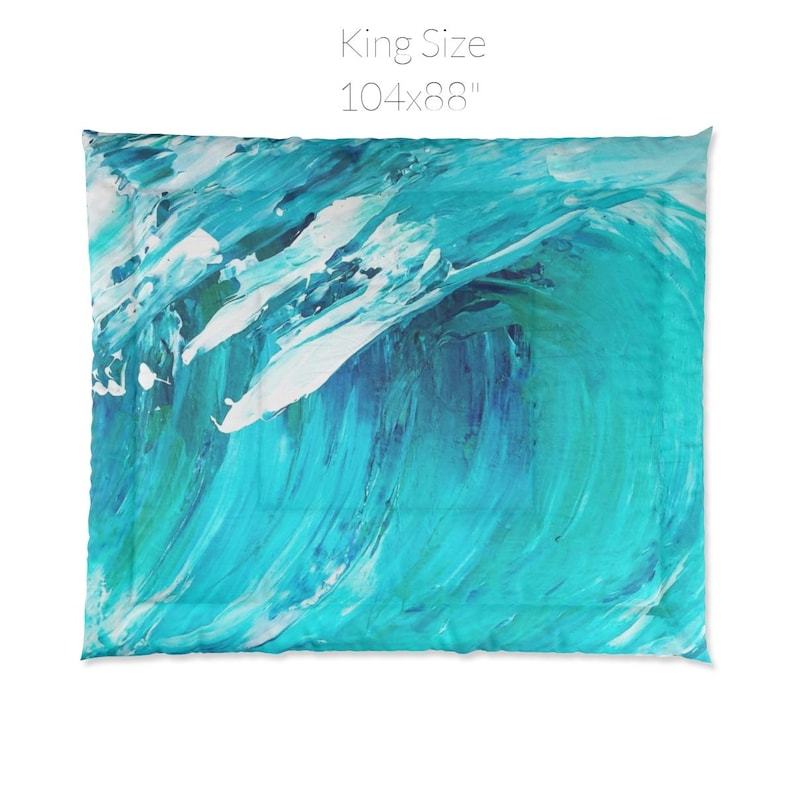 Coastal Boho Comforter Ocean Wave Art for a Serene Bedroom or Beach Home