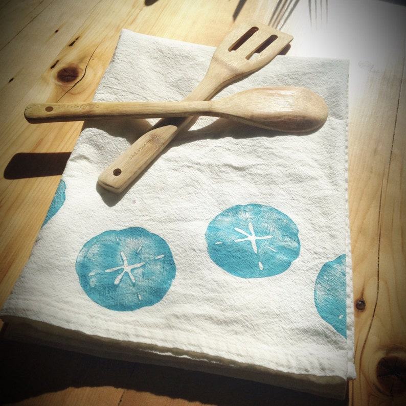 Coastal Charm Sand Dollar Flour Sack Towel for a Beachy Kitchen Oasis