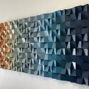 Coastal Dream Geometric Wood Art for a Serene Beachy Ambiance