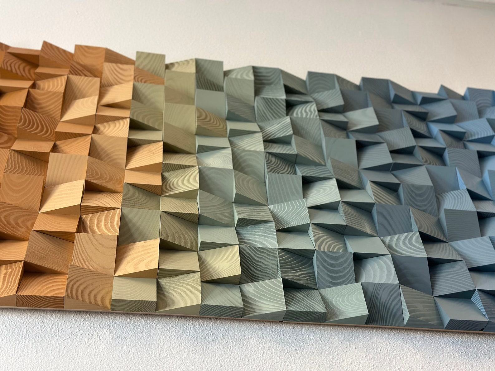 Coastal Dream Geometric Wood Art for a Serene Beachy Ambiance - Image 3