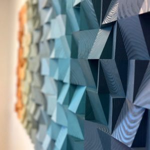 Coastal Dream Geometric Wood Art for a Serene Beachy Ambiance