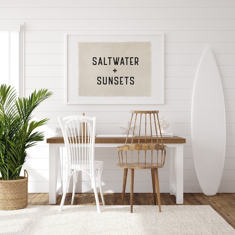 Coastal Serenity Saltwater, Sunsets, and Surf on Canvas