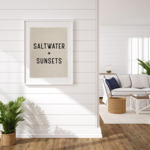 Coastal Serenity Saltwater, Sunsets, and Surf on Canvas