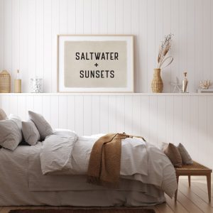 Coastal Serenity Saltwater, Sunsets, and Surf on Canvas