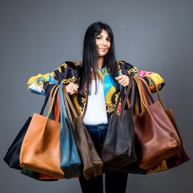 Cognac Leather Tote The Interesting  Item for Her