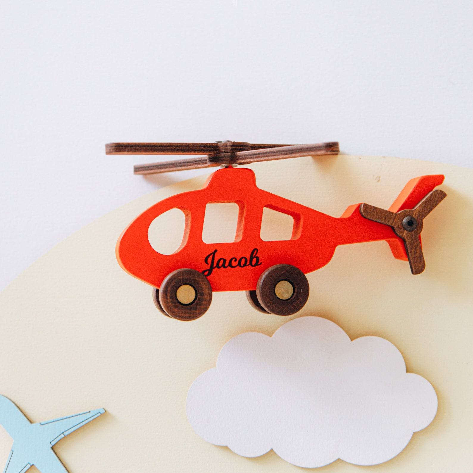 Colorful Wooden Airplane Toys for Toddlers Pretend Play, Baby Shower, and Birthday Item