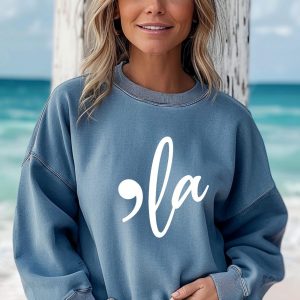 Comma-La Sweatshirt Empowering the Future with Kamala Harris
