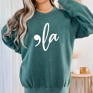 Comma-La Sweatshirt Empowering the Future with Kamala Harris