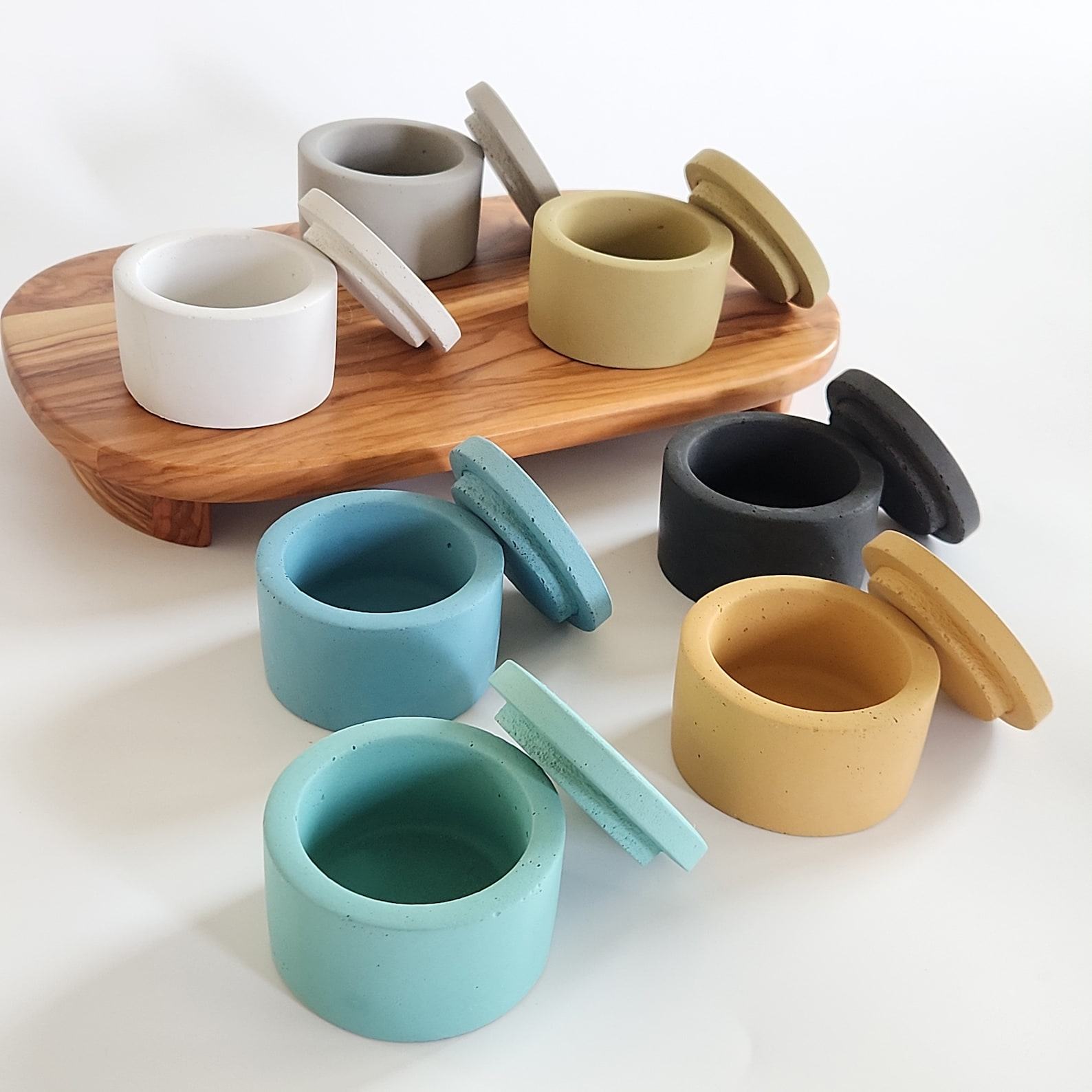 Concrete Salt and Pepper Cellar with Lid The Perfect Kitchen Companion for Seasoning and Style