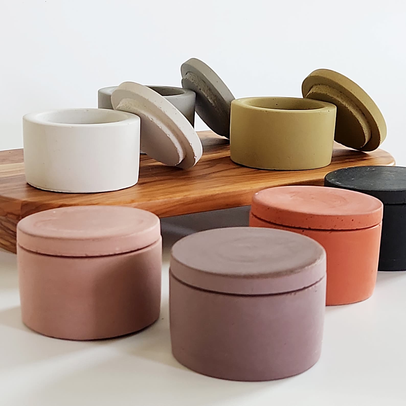 Concrete Salt and Pepper Cellar with Lid The Perfect Kitchen Companion for Seasoning and Style