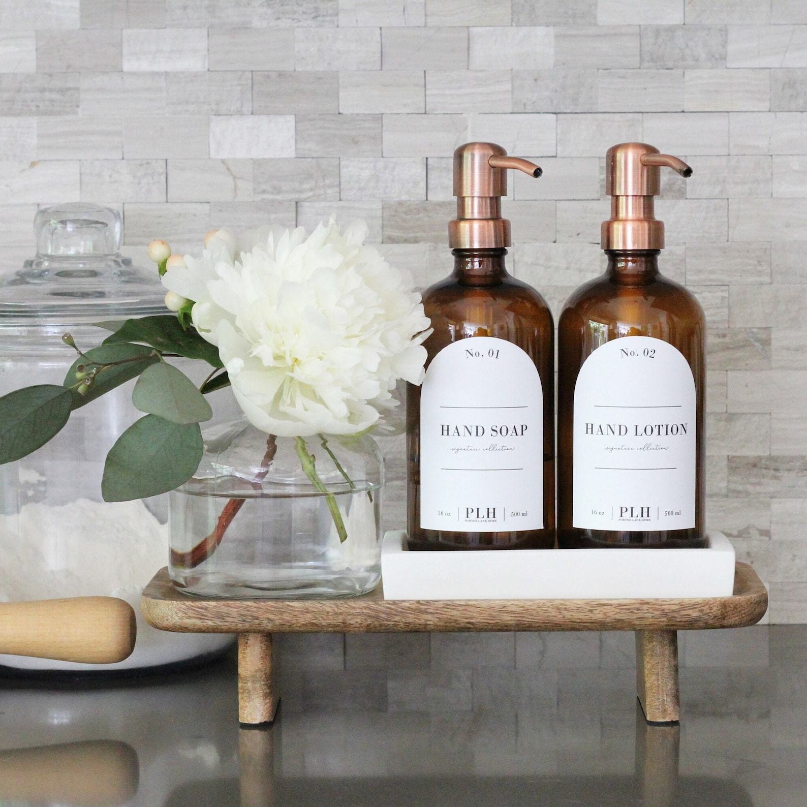 Concrete Soap Bottle Tray Modern, Minimalist Bathroom and Kitchen Accessory