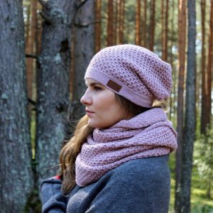 Cozy and Chic Beige Alpaca Wool Knit Slouchy Beanie for Women