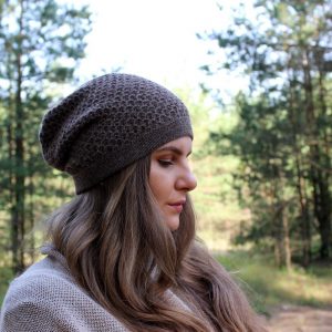 Cozy and Chic Beige Alpaca Wool Knit Slouchy Beanie for Women