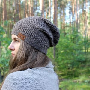 Cozy and Chic Beige Alpaca Wool Knit Slouchy Beanie for Women
