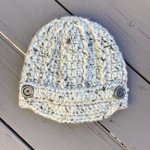 Cozy and Chic Crocheted Newsboy Hat for Women with Buttons and Brim