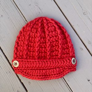 Cozy and Chic Crocheted Newsboy Hat for Women with Buttons and Brim