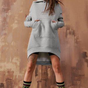 Cozy and Chic Elevate Your Style with Our Long Hoodie with Dropped Shoulder