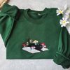 Cozy and Enchanting Embroidered Black Cat and Mushroom Sweatshirt for Cat Lovers