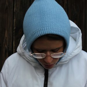 Cozy and Warm Alpaca Wool Balaclava in Light Blue for Winter Adventures