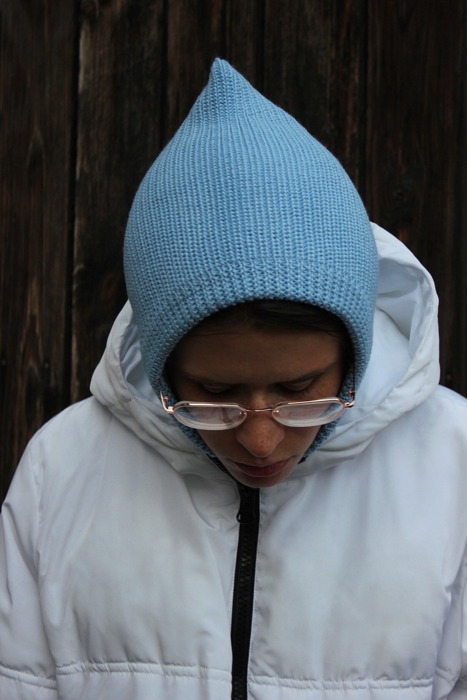 Cozy and Warm Alpaca Wool Balaclava in Light Blue for Winter Adventures - Image 5