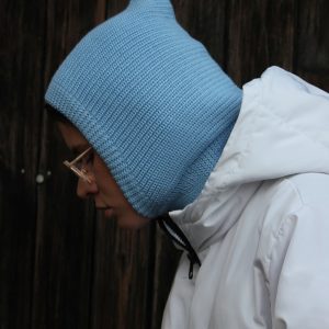 Cozy and Warm Alpaca Wool Balaclava in Light Blue for Winter Adventures