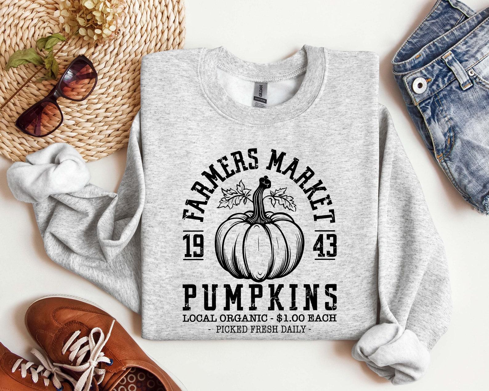 Cozy Autumn Vibes Farmers Market Sweatshirt for Thanksgiving and Halloween - Image 3