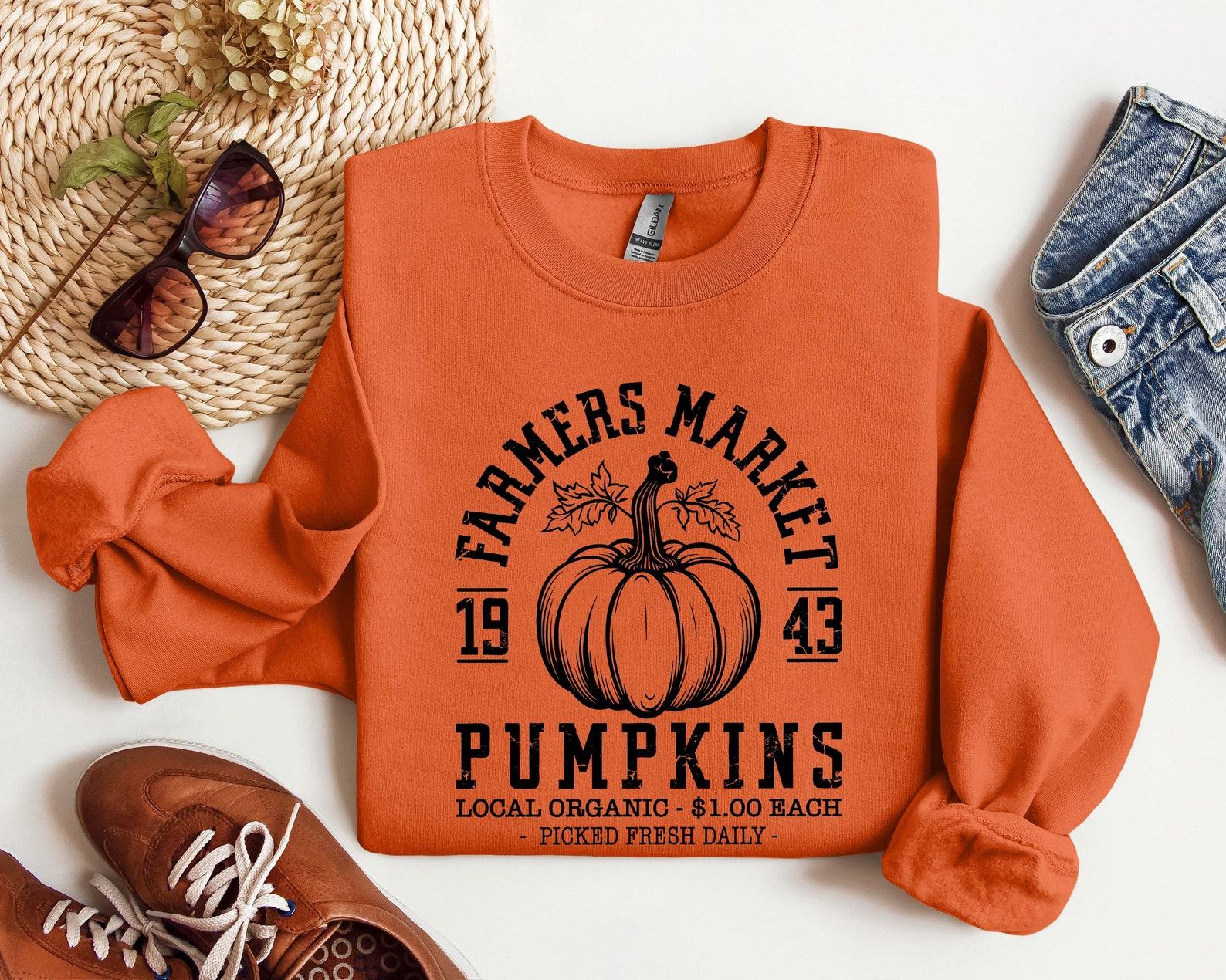 Cozy Autumn Vibes Farmers Market Sweatshirt for Thanksgiving and Halloween - Image 2
