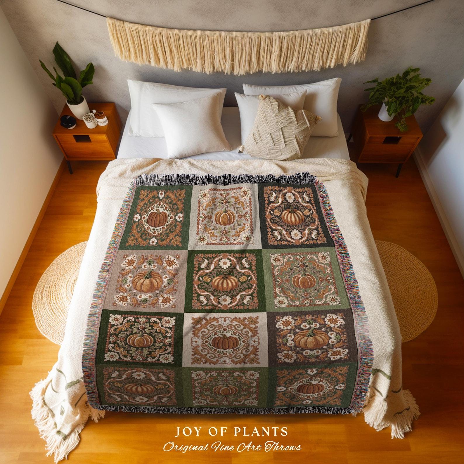 Cozy Autumn Vibes Retro Pumpkin Blanket for Whimsical Fall Decor