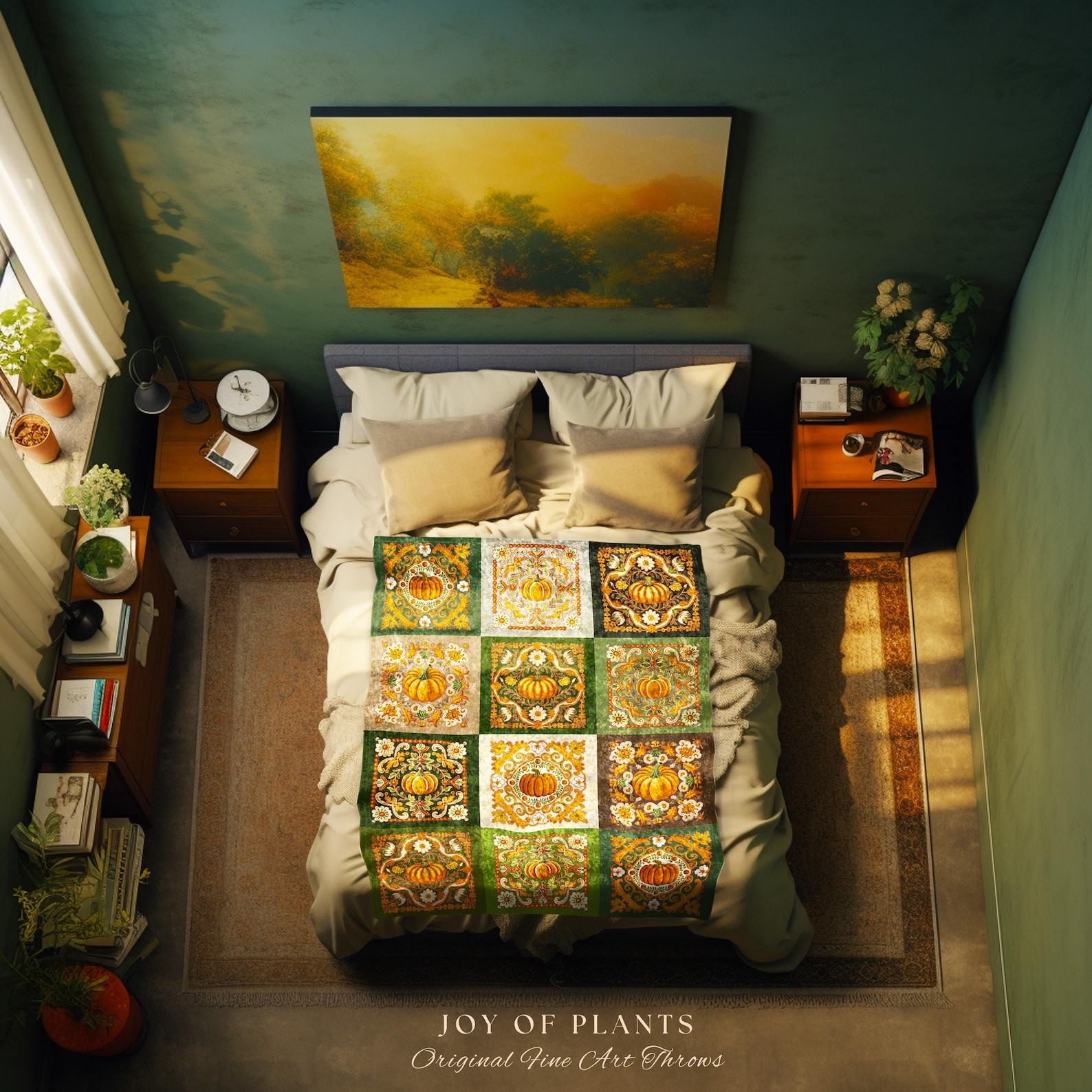 Cozy Autumn Vibes Retro Pumpkin Blanket for Whimsical Fall Decor