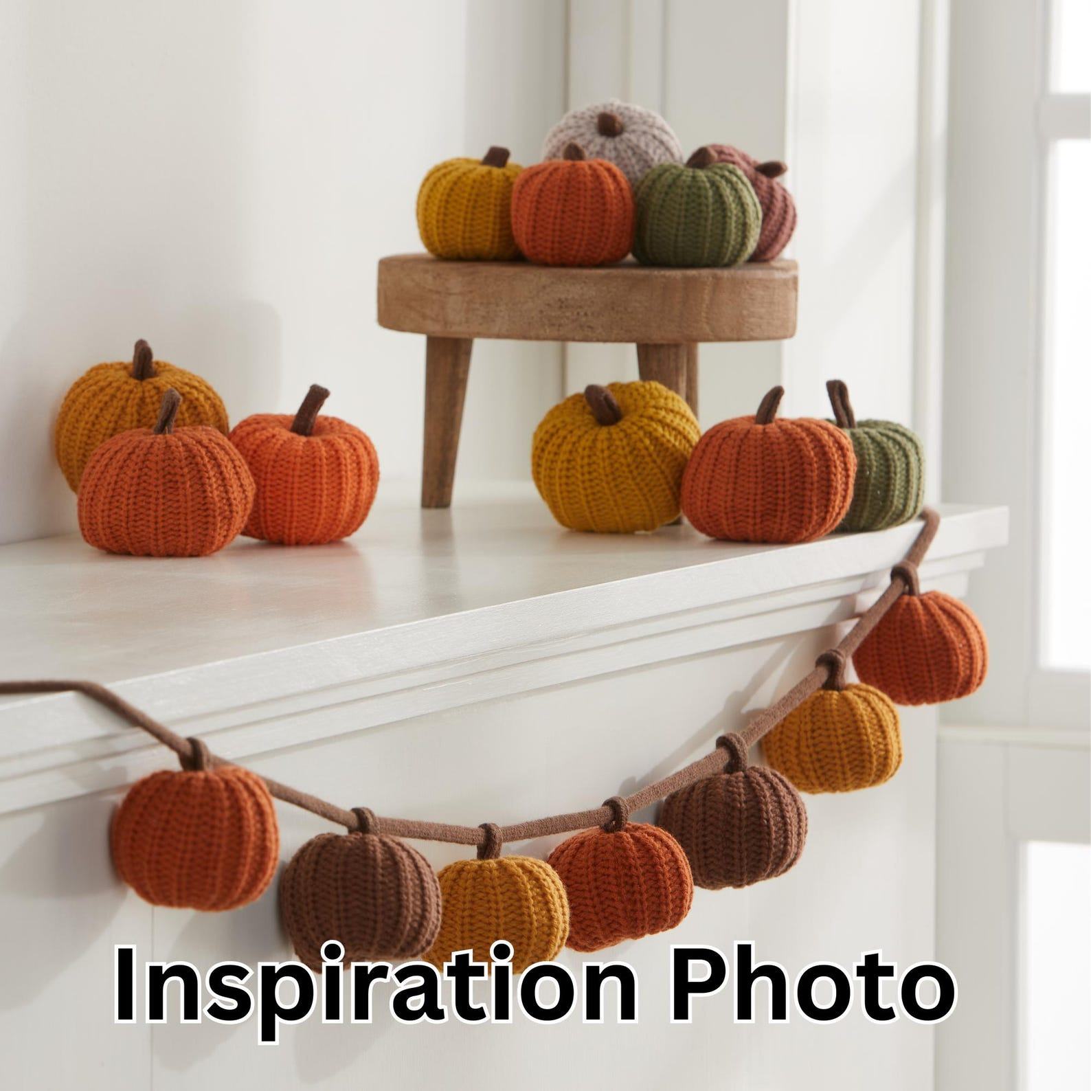 Cozy Autumn Vibes Set of 5 Knit Pumpkins for Hygge Decor and Fall Festivities
