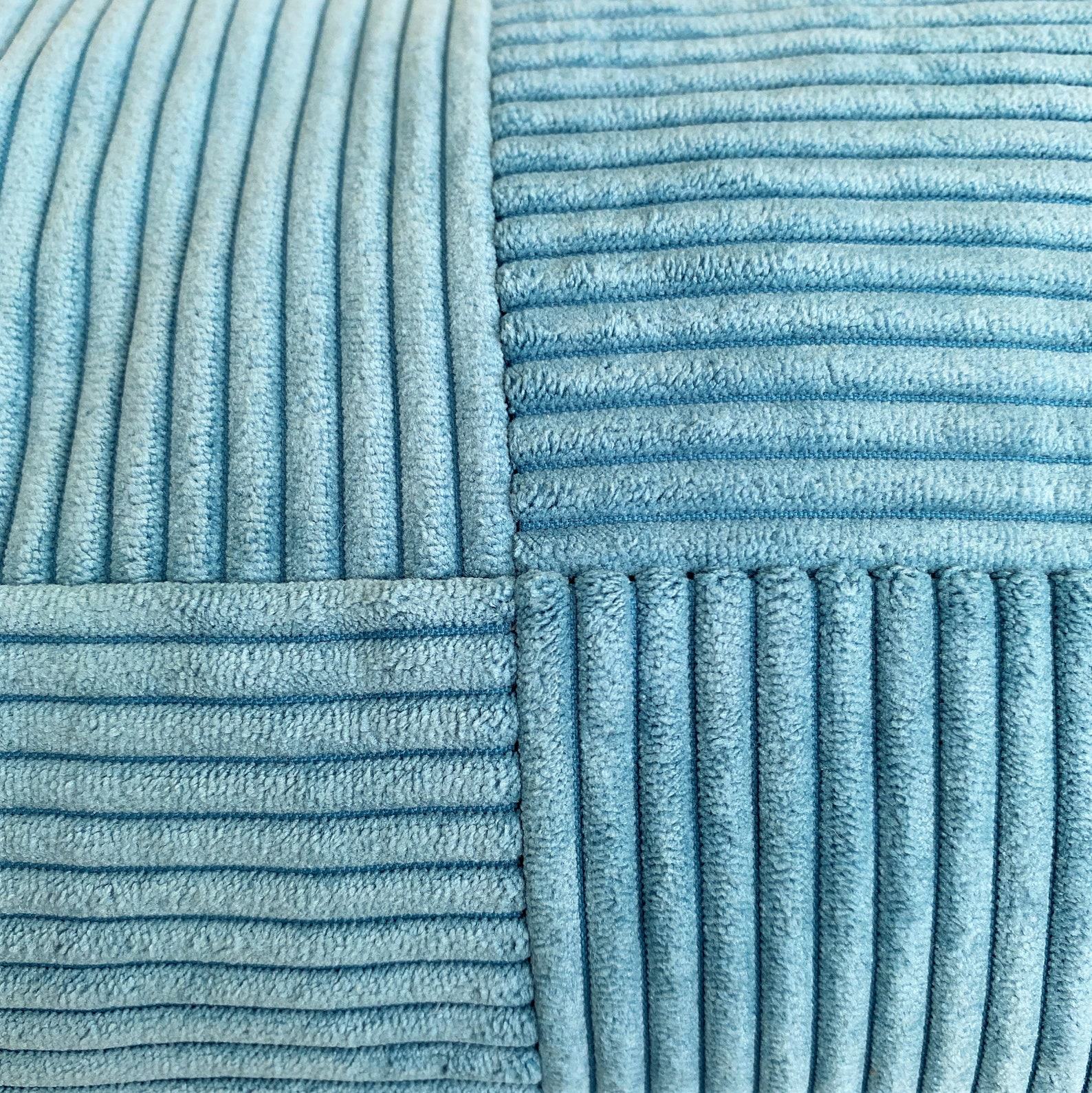 Cozy Blue Corduroy Lumbar Pillow Cover Scandinavian Charm for Your Home