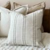 Cozy Comfort Ella Oatmeal Stripe Cushion with Luxurious Duck Feather Pad
