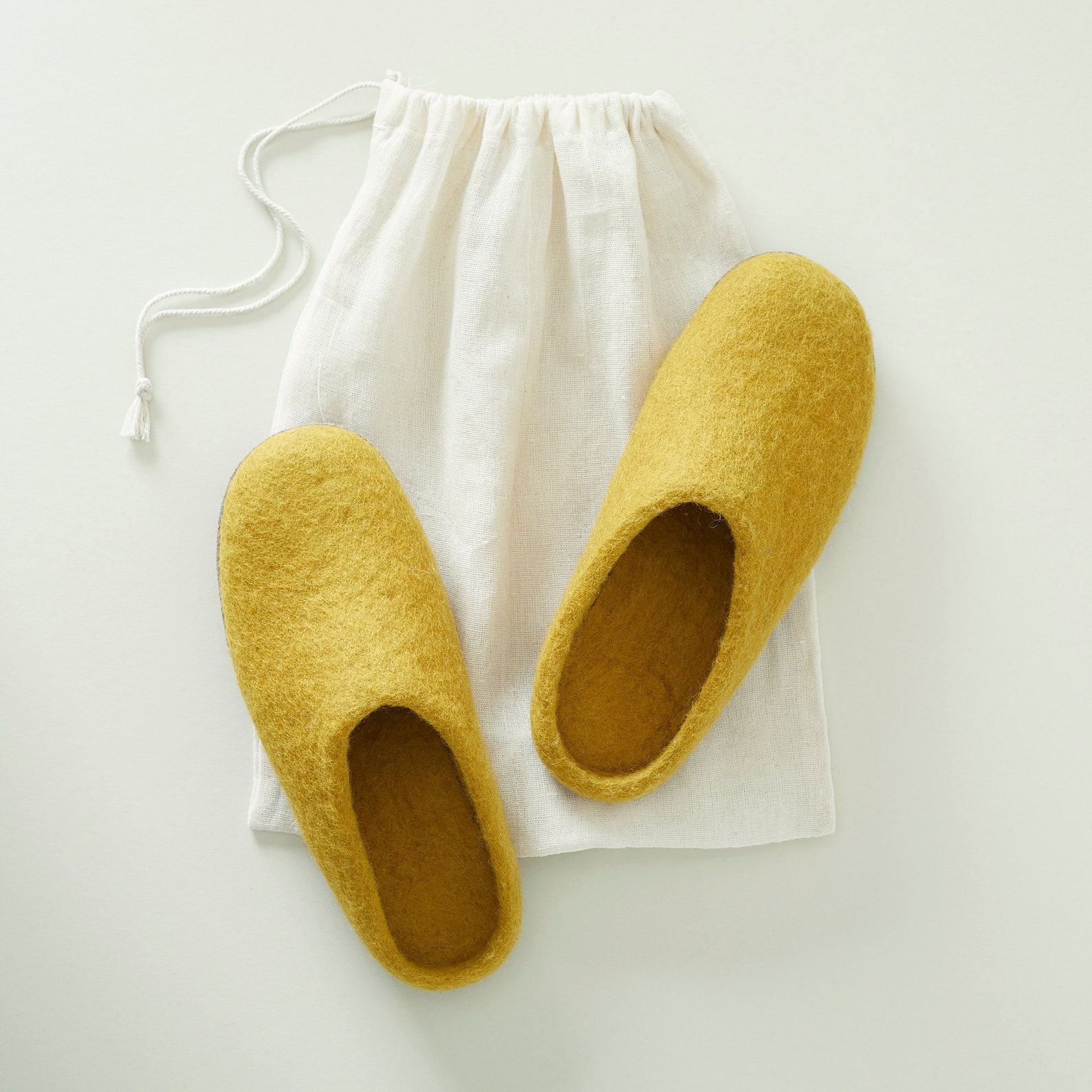 Cozy Comfort Fair Trade Eco Felt Mule Slippers with Suede Sole