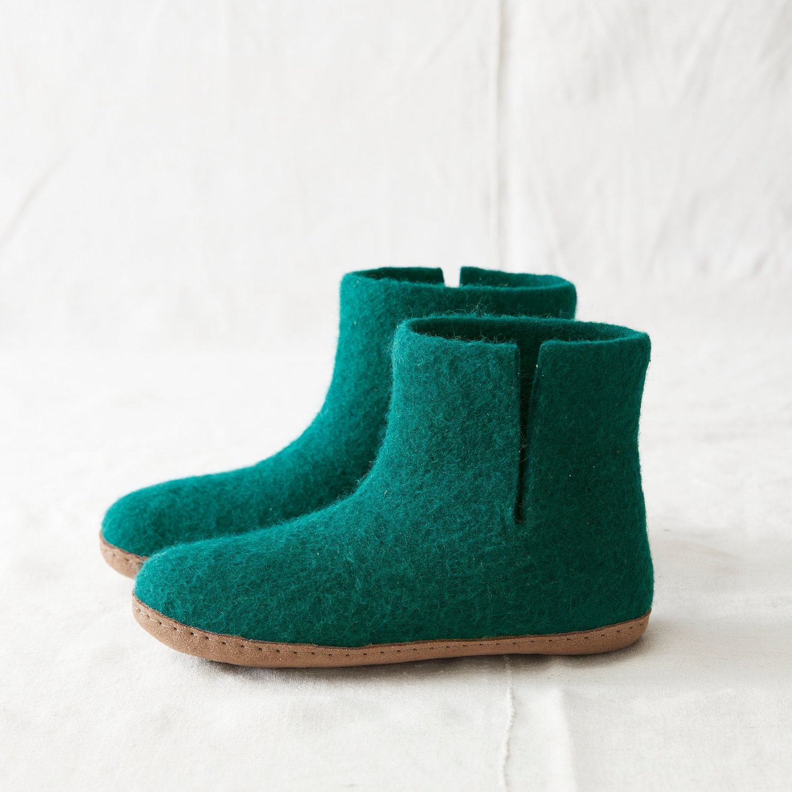 Cozy Comfort Fair Trade Eco Felt Slipper Boots with Suede Soles for All