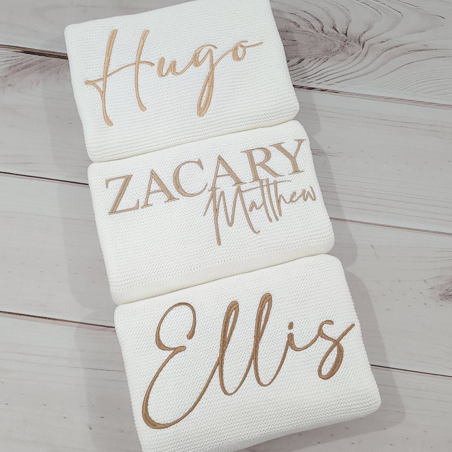 Cozy Comfort for Little Ones Off-White Knitted Baby Blanket with Embroidered Charm