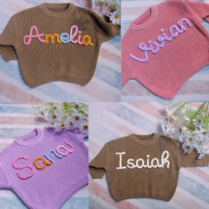 Cozy Comfort for Your Little One Personalized Baby Sweater with Embroidered Name