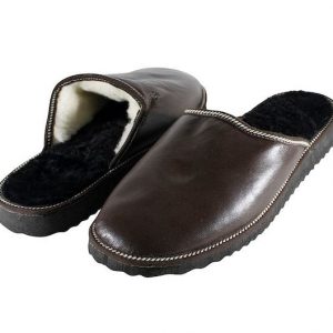Cozy Comfort Handmade Genuine Leather Sheepskin Slippers for Men