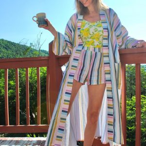Cozy Comfort in Style Custom-Length Cotton Double Gauze Kimono Robe