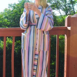 Cozy Comfort in Style Custom-Length Cotton Double Gauze Kimono Robe
