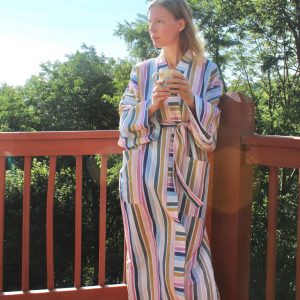 Cozy Comfort in Style Custom-Length Cotton Double Gauze Kimono Robe