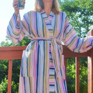 Cozy Comfort in Style Custom-Length Cotton Double Gauze Kimono Robe
