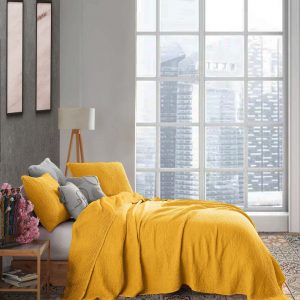 Cozy Comfort Mustard Pure Cotton Gauze Throw for All Seasons